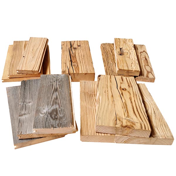 Musterbox mit Handmuster aus verschiedenen Altholz Varianten zum Bestellen