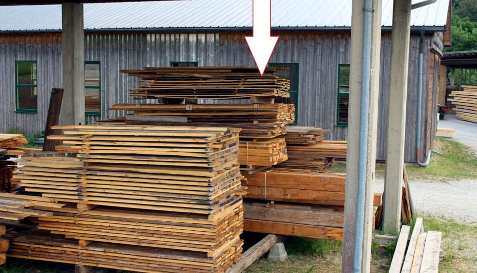 Erste Lagerfläche im Sägewerk